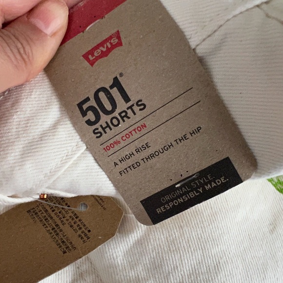 NWT LEVI'S 501 High Rise Button Fly Shorts With Butterfly Detail Size 28 - Picture 5 of 8